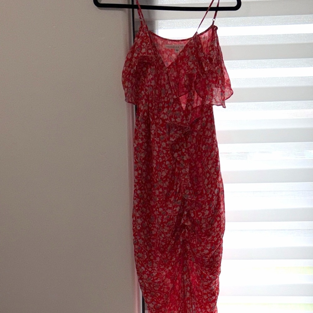 Veronica Beard Red and Blue Floral Dress